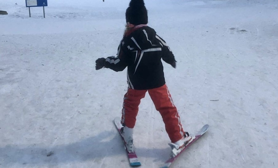 Jessica åkte skidor med sin pappa i Luleå och Kiruna